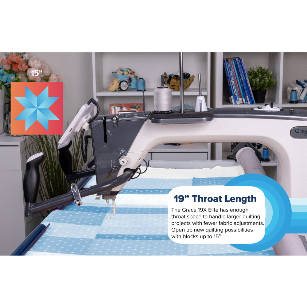 Grace Q'nique 19X Elite Longarm Quilting Machine Throat Length